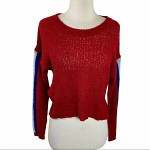 No comment L red sweater with racing strips